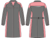 Халат женский ProfLineSpecialist (тк.Смесовая,240), серый/розовый