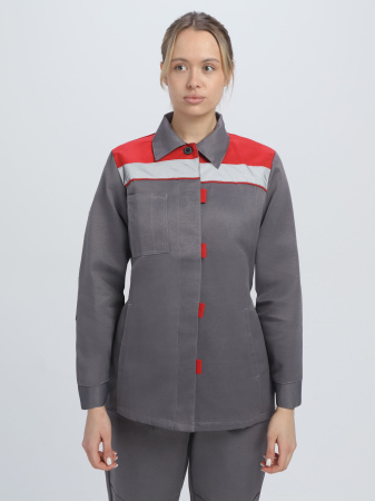 Костюм женский Веснис-1 СОП (тк.Смесовая,210) брюки, т.серый/красный