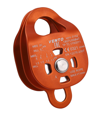Блок-ролик VENTO двойной Double дюраль с подшипником, vpro 0192/vnt 1092